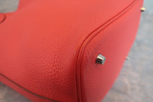 画像をギャラリービューアに読み込む, HERMES/エルメス ピコタンロックMM トリヨンクレマンス ルージュピヴォワンヌ □R刻印 ハンドバッグ 800030008