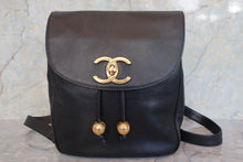 画像をギャラリービューアに読み込む, CHANEL/シャネル ココマークチェーンリュック キャビアスキン ブラック/ゴールド金具 リュック 700110033