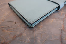 Load image into Gallery viewer, HERMES  Bearn Soufflet Chevre myzore goatskim Blue atoll A Engraving Wallet 700080075
