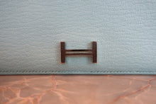 Load image into Gallery viewer, HERMES  Bearn Soufflet Chevre myzore goatskim Blue atoll A Engraving Wallet 700080075