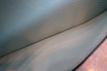 Load image into Gallery viewer, HERMES  Bearn Soufflet Chevre myzore goatskim Blue atoll A Engraving Wallet 700080075