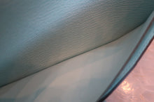 Load image into Gallery viewer, HERMES  Bearn Soufflet Chevre myzore goatskim Blue atoll A Engraving Wallet 700080075