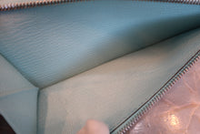 Load image into Gallery viewer, HERMES  Bearn Soufflet Chevre myzore goatskim Blue atoll A Engraving Wallet 700080075