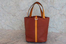 画像をギャラリービューアに読み込む, HERMES/エルメス ピコタンロックタッチMM トリヨンクレマンス/ヴォースイフト キュイーブル/ジョーヌドール X刻印 ハンドバッグ 800020266