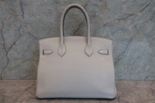 Load image into Gallery viewer, HERMES BIRKIN 30 Clemence leather Pearl gray □Q Engraving Hand bag 700080192