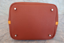 画像をギャラリービューアに読み込む, HERMES/エルメス ピコタンロックタッチMM トリヨンクレマンス/ヴォースイフト キュイーブル/ジョーヌドール X刻印 ハンドバッグ 800020266