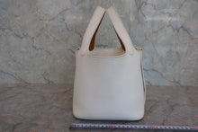 将图片加载到图库查看器,HERMES PICOTIN PM Bi-color Clemence leather/Chevre myzore goatskim White/Brown □I刻印 Hand bag 800050132