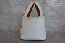 将图片加载到图库查看器,HERMES PICOTIN PM Bi-color Clemence leather/Chevre myzore goatskim White/Brown □I刻印 Hand bag 800050132