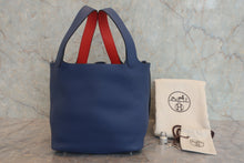 画像をギャラリービューアに読み込む, HERMES/エルメス ピコタンロックエクラMM トリヨンクレマンス/ヴォースイフト ブルーブライトン/カプシーヌ C刻印 ハンドバッグ 800010172