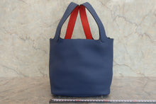 画像をギャラリービューアに読み込む, HERMES/エルメス ピコタンロックエクラMM トリヨンクレマンス/ヴォースイフト ブルーブライトン/カプシーヌ C刻印 ハンドバッグ 800010172