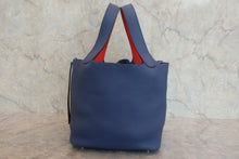 画像をギャラリービューアに読み込む, HERMES/エルメス ピコタンロックエクラMM トリヨンクレマンス/ヴォースイフト ブルーブライトン/カプシーヌ C刻印 ハンドバッグ 800010172