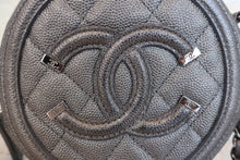 将图片加载到图库查看器,CHANEL/香奈儿 CF 圆形 链条包 荔枝皮 Gray/Silver hadware(灰色/银色金属) 肩背包 800040069