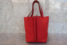Load image into Gallery viewer, HERMES PICOTIN LOCK MM Clemence leather Rouge tomate X Engraving Hand bag 700100020