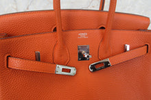 Load image into Gallery viewer, HERMES BIRKIN 25 Togo leather Orange □K Engraving Hand bag 700020151