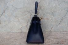 画像をギャラリービューアに読み込む, HERMES/エルメス ミニケリー20 ボックスカーフ ブルー 〇X刻印 ショルダーバッグ 700120069