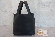 将图片加载到图库查看器,HERMES PICOTIN LOCK PM Clemence leather Black Y刻印 Hand bag 800060029