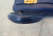 Load image into Gallery viewer, HERMES Mini KELLY 20 Box carf leather Blue 〇X Engraving Shoulder bag 700120069