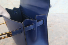 画像をギャラリービューアに読み込む, HERMES/エルメス ミニケリー20 ボックスカーフ ブルー 〇X刻印 ショルダーバッグ 700120069