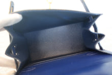 Load image into Gallery viewer, HERMES Mini KELLY 20 Box carf leather Blue 〇X Engraving Shoulder bag 700120069