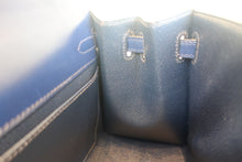 Load image into Gallery viewer, HERMES Mini KELLY 20 Box carf leather Blue 〇X Engraving Shoulder bag 700120069