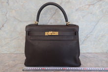 Load image into Gallery viewer, HERMES KELLY 28 Clemence leather Chocolat □J Engraving Shoulder bag 700120063