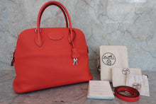 将图片加载到图库查看器,HERMES BOLIDE 35 Clemence leather Rouge tomate T刻印 Shoulder bag 800060019