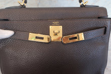 Load image into Gallery viewer, HERMES KELLY 28 Clemence leather Chocolat □J Engraving Shoulder bag 700120063