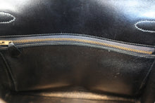 将图片加载到图库查看器,HERMES KELLY 28 Box carf leather Black Hand bag 800030036