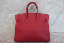 Load image into Gallery viewer, HERMES BIRKIN 25 Togo leather Rouge garance A Engraving Hand bag 700120071