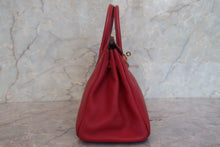 Load image into Gallery viewer, HERMES BIRKIN 25 Togo leather Rouge garance A Engraving Hand bag 700120071