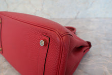 Load image into Gallery viewer, HERMES BIRKIN 25 Togo leather Rouge garance A Engraving Hand bag 700120071