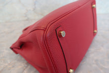 Load image into Gallery viewer, HERMES BIRKIN 25 Togo leather Rouge garance A Engraving Hand bag 700120071