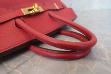 Load image into Gallery viewer, HERMES BIRKIN 25 Togo leather Rouge garance A Engraving Hand bag 700120071