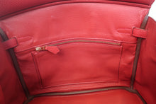 Load image into Gallery viewer, HERMES BIRKIN 25 Togo leather Rouge garance A Engraving Hand bag 700120071