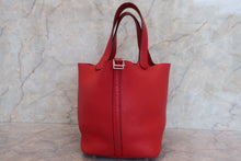 Load image into Gallery viewer, HERMES PICOTIN LOCK MM Clemence leather Rouge casaque C Engraving Hand bag 700110041