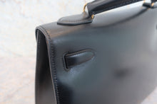 画像をギャラリービューアに読み込む, HERMES/エルメス ケリー32 ボックスカーフ ブラック 〇T刻印 ショルダーバッグ 800010080