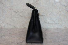 画像をギャラリービューアに読み込む, HERMES/エルメス ケリー32 ボックスカーフ ブラック 〇T刻印 ショルダーバッグ 800010080