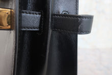 画像をギャラリービューアに読み込む, HERMES/エルメス ケリー32 ボックスカーフ ブラック 〇T刻印 ショルダーバッグ 800010080