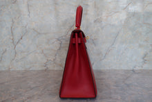 画像をギャラリービューアに読み込む, HERMES/エルメス ケリー28 ボックスカーフ ヴァーミリオン 〇W刻印 ショルダーバッグ 700070304