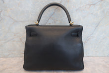 Load image into Gallery viewer, HERMES KELLY 28 Clemence leather Black T Engraving Shoulder bag 700120060