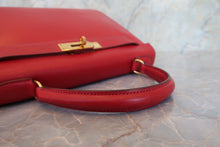 画像をギャラリービューアに読み込む, HERMES/エルメス ケリー28 ボックスカーフ ヴァーミリオン 〇W刻印 ショルダーバッグ 700070304