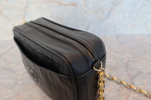 Load image into Gallery viewer, CHANEL Mademoiselle fringe chain shoulder bag Lambskin Black/Gold hadware Shoulder bag 700100030