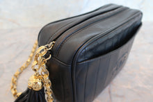 Load image into Gallery viewer, CHANEL Mademoiselle fringe chain shoulder bag Lambskin Black/Gold hadware Shoulder bag 700100030