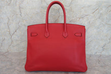 Load image into Gallery viewer, HERMES BIRKIN 35 Clemence leather Rouge casaque □Q Engraving Hand bag 700020171