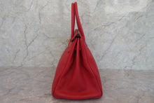 Load image into Gallery viewer, HERMES BIRKIN 35 Clemence leather Rouge casaque □Q Engraving Hand bag 700020171