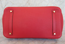 Load image into Gallery viewer, HERMES BIRKIN 35 Clemence leather Rouge casaque □Q Engraving Hand bag 700020171