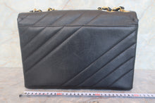 Load image into Gallery viewer, CHANEL Bias stitch chain shoulder bag Caviar skin Black/Gold hadware Shoulder bag 700120117