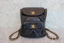 Load image into Gallery viewer, CHANEL Matelasse chain back pack Lambskin Black/Gold hadware Back pack 800060022