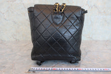 Load image into Gallery viewer, CHANEL Matelasse chain back pack Lambskin Black/Gold hadware Back pack 800060022