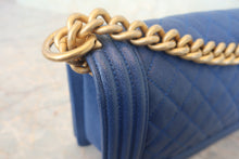 Load image into Gallery viewer, CHANEL LeBOY CHANEL chain shoulder bag Caviar skin Blue/Gold hadware Shoulder bag 700120120